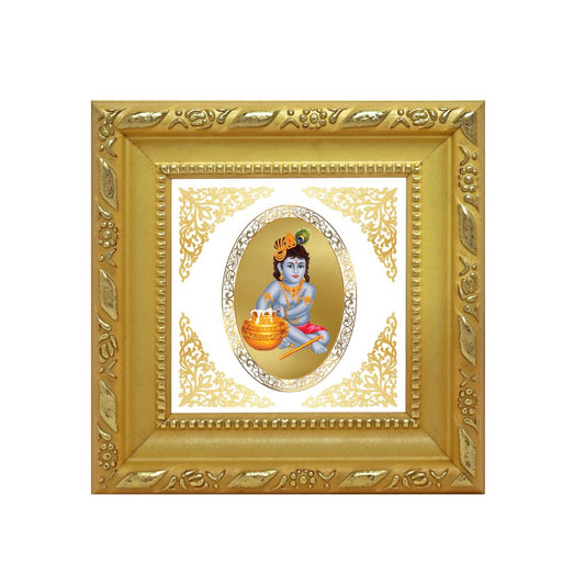 Bal Gopal | Divine Child Krishna Royal Tabletop Photo Frame in 24K Gold Plated Foil