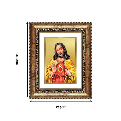 Diviniti 24K Gold Plated Jesus Christ (Classic) Divine Wall and Table Top Frame for Home Mandir & Office Decor | Luxury Spiritual Gift
