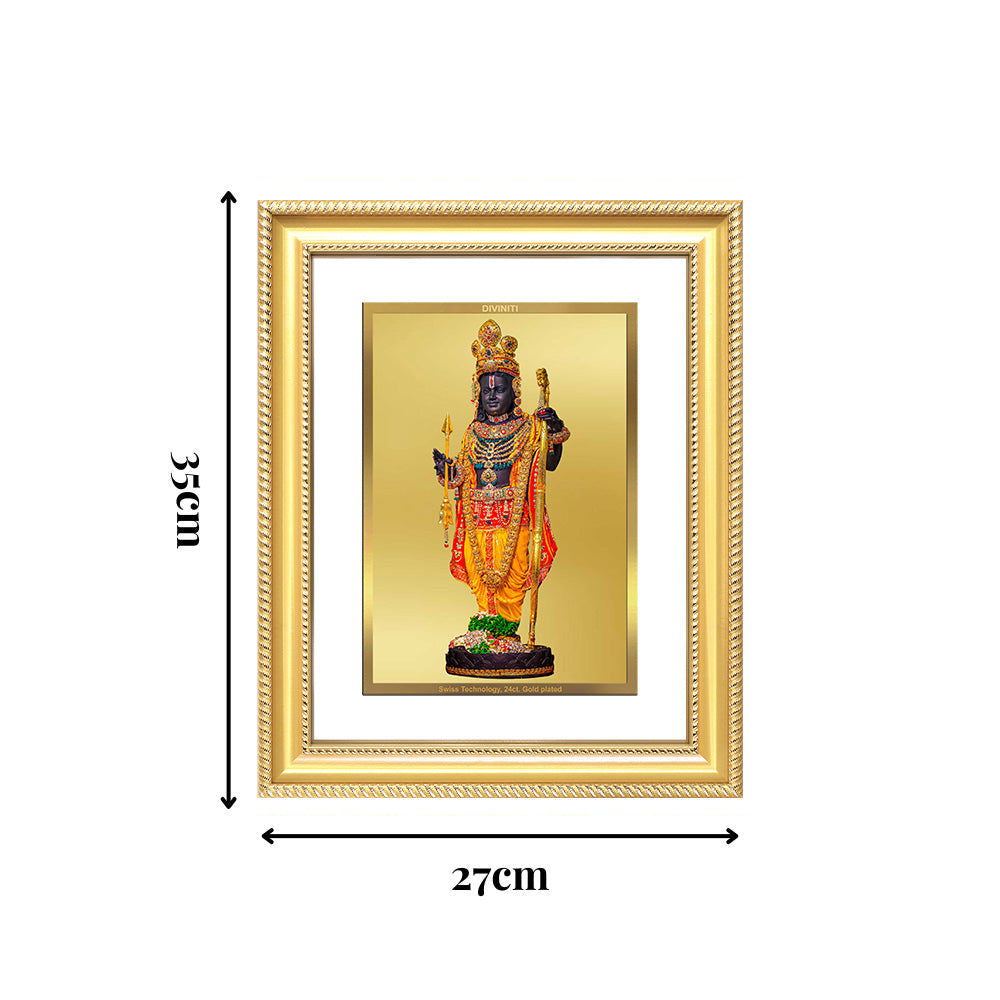 Diviniti 24K Gold Plated Ram Lalla With Arch (Classic) Divine Wall Frame for Home Mandir & Office Decor | Luxury Spiritual Gift