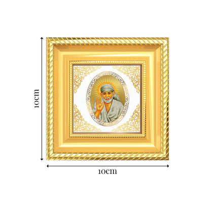Sai Baba Blessings | Divine Spiritual Guru Royal Tabletop Photo Frame in 24K Gold Plated Foil