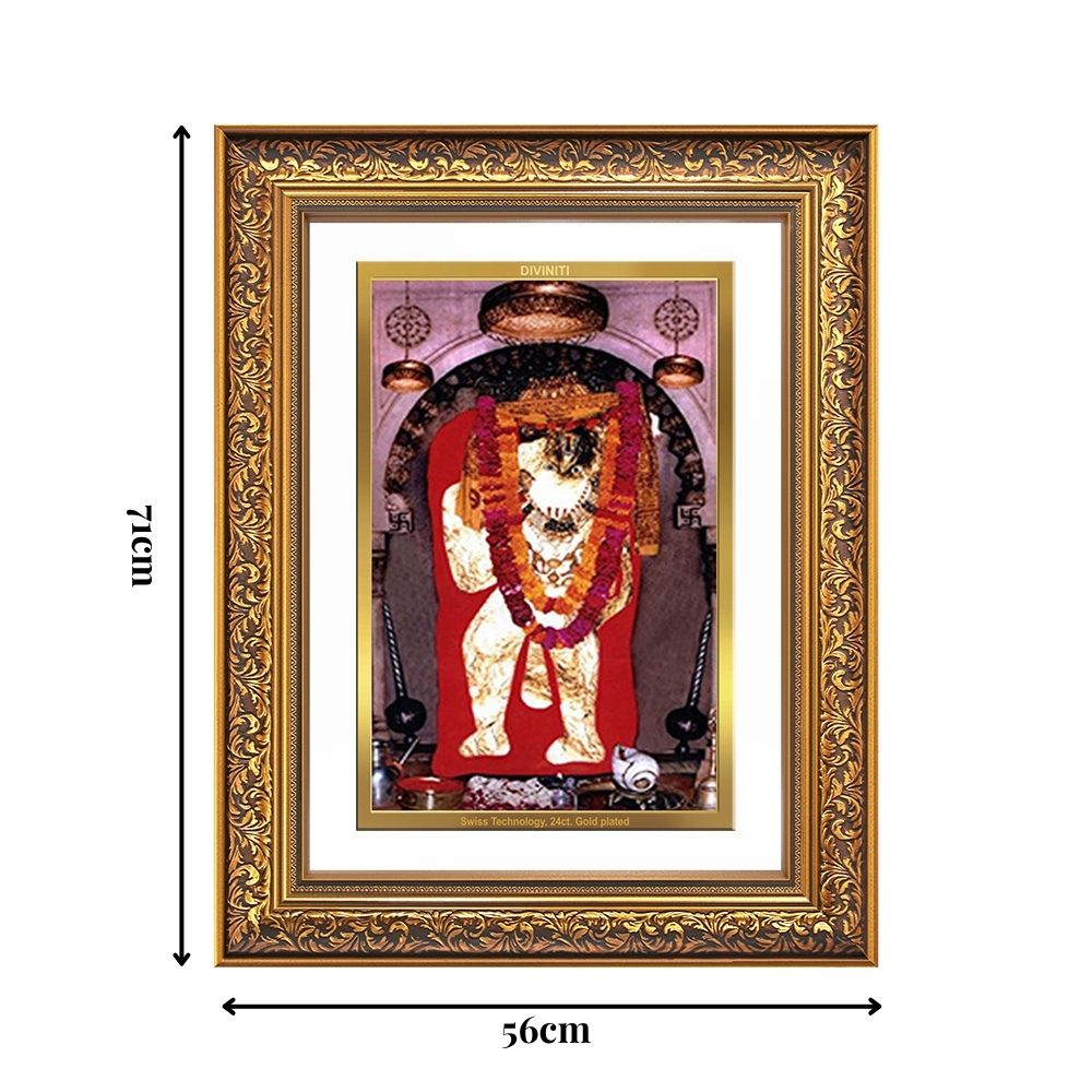 Diviniti 24K Gold Plated Mehndipur Balaji (Classic) Divine Wall Frame for Home Mandir & Office Decor | Luxury Spiritual Gift