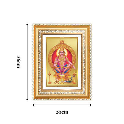 Diviniti 24K Gold Plated Ayyappan Divine Wall Frame for Home Mandir & Office Decor | Luxury Spiritual Gift
