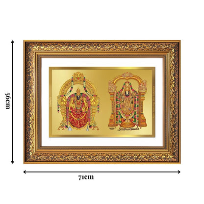 Diviniti 24K Gold Plated Padmavati And Balaji (Classic) Divine Wall Frame for Home Mandir & Office Decor | Luxury Spiritual Gift