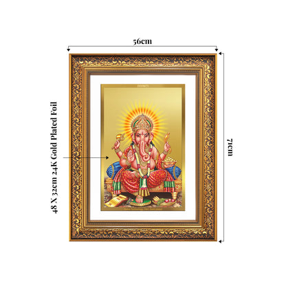 Ganesha | Lord Ganpati Wall Mount Photo Frame in 24K Gold Plated Foil