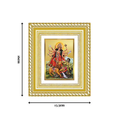 Diviniti 24K Gold Plated Durga - Mahishasura Mardini Divine Table Top Frame for Home Mandir & Office Decor | Luxury Spiritual Gift