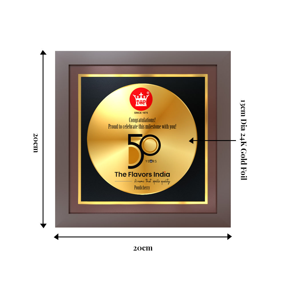 Diviniti Memento with Image Printed on 24K Gold Plated Foil | Premium Personalized Award | Luxury Gift Plaque