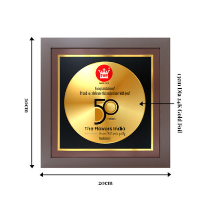 Diviniti Memento with Image Printed on 24K Gold Plated Foil | Premium Personalized Award | Luxury Gift Plaque