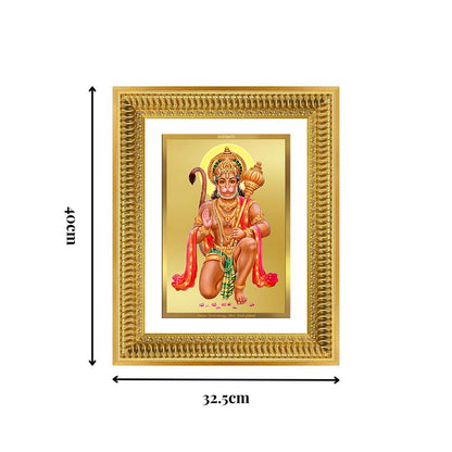 Diviniti 24K Gold Plated Hanuman With Blessings (Classic) Divine Wall Frame for Home Mandir & Office Decor | Luxury Spiritual Gift