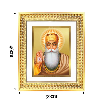 Diviniti 24K Gold Plated Guru Nanak Dev Ji (Classic) Sacred Sikh Wall Frame for Home Decor & Office Ambiance | Premium Spiritual Gift