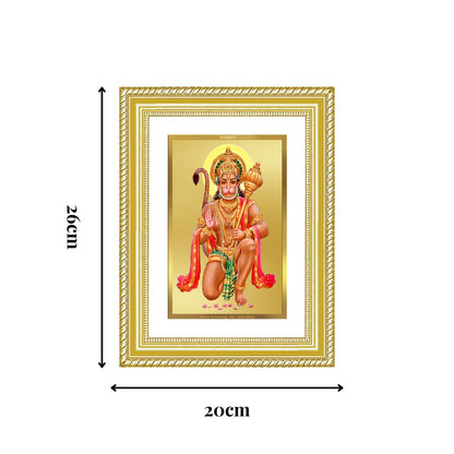 Diviniti 24K Gold Plated Hanuman With Blessings (Classic) Divine Wall Frame for Home Mandir & Office Decor | Luxury Spiritual Gift