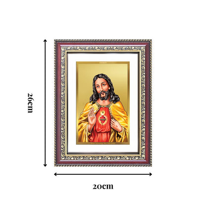 Diviniti 24K Gold Plated Jesus Christ (Classic) Divine Wall Frame for Home Mandir & Office Decor | Luxury Spiritual Gift