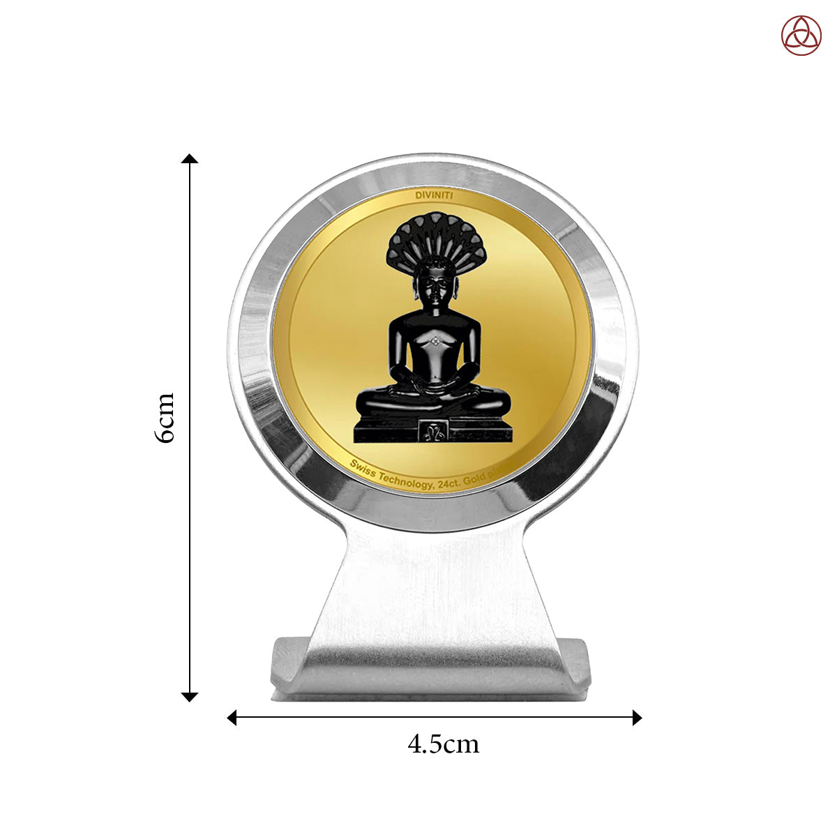 Parshvanatha | Divine Lord Parshvanatha Car Dashboard & Tabletop Photo Frame in 24K Gold Plated Foil