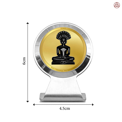 Parshvanatha | Divine Lord Parshvanatha Car Dashboard & Tabletop Photo Frame in 24K Gold Plated Foil