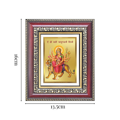 Diviniti 24K Gold Plated Durga With Mantra (Classic) Divine Table Top Frame for Home Mandir & Office Decor | Luxury Spiritual Gift