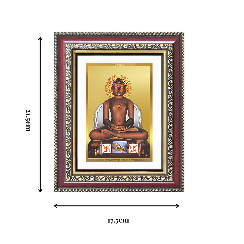 Diviniti 24K Gold Plated Mahavir (Classic) Divine Wall and Table Top Frame for Home Mandir & Office Decor | Luxury Spiritual Gift