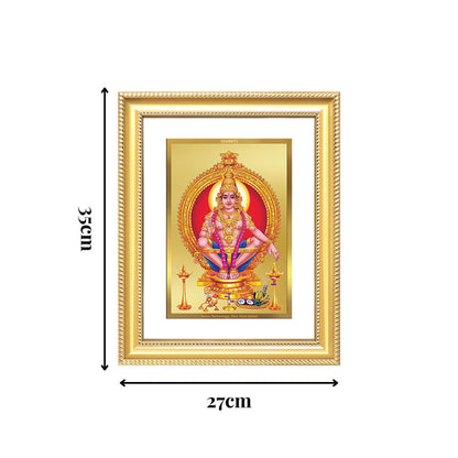 Diviniti 24K Gold Plated Ayyappan Divine Wall Frame for Home Mandir & Office Decor | Luxury Spiritual Gift