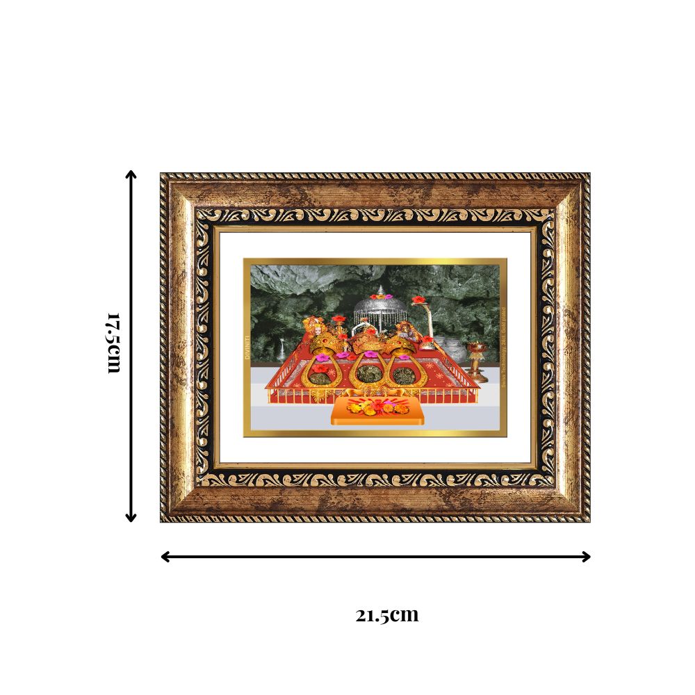 Diviniti 24K Gold Plated Mata Ka Darbar (Classic) Divine Wall and Table Top Frame for Home Mandir & Office Decor | Luxury Spiritual Gift