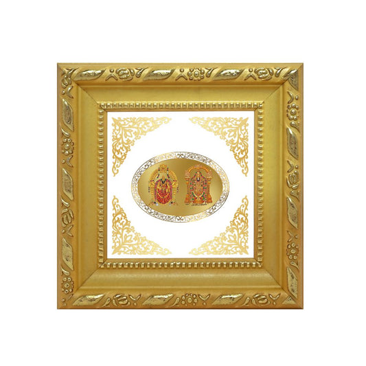 Padmavati and Balaji | Divine Sacred Couple Royal Tabletop Photo Frame in 24K Gold Plated Foil
