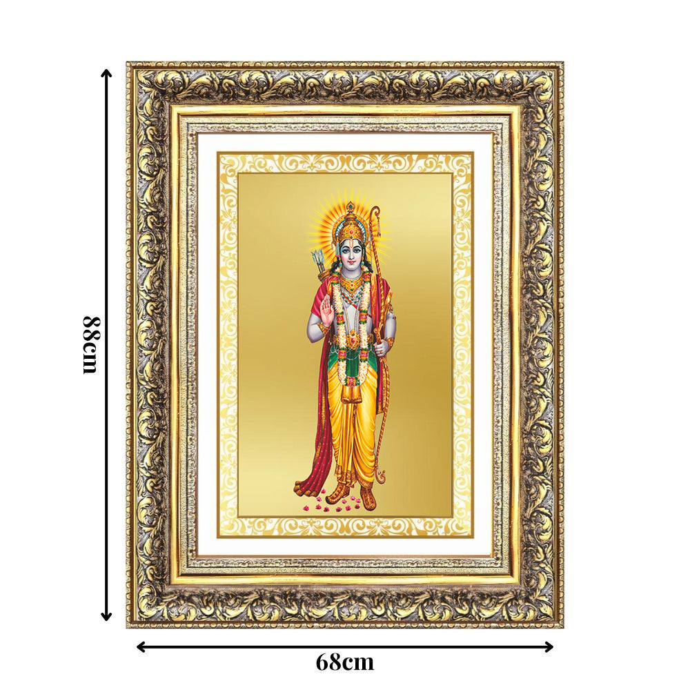 Diviniti 24K Gold Plated Ram Ji (Classic) Divine Wall Frame for Home Mandir & Office Decor | Luxury Spiritual Gift