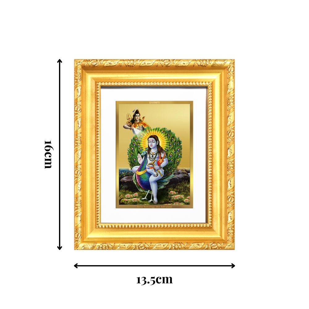 Diviniti 24K Gold Plated Baba Balak Nath Divine Table Top Frame for Home Mandir & Office Decor | Luxury Spiritual Gift