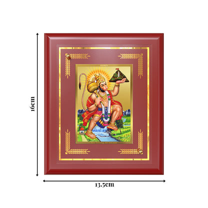 Hanuman Carrying Sanjeevani Mountain | Lord Hanuman Wall & Tabletop Frame in 24K Gold Plated Foil