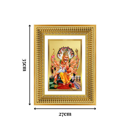 Diviniti 24K Gold Plated Narasimha (Classic) Divine Wall Frame for Home Mandir & Office Decor | Luxury Spiritual Gift