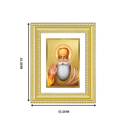Diviniti 24K Gold Plated Guru Nanak Dev Ji (Classic) Sacred Sikh Wall and Table Top Frame for Home Decor & Office Ambiance | Premium Spiritual Gift