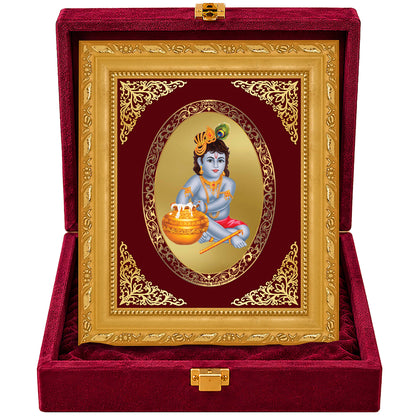 24K Gold-Plated Bal Gopal Frame | Premium Gift Box | 21.5x17.5 CM