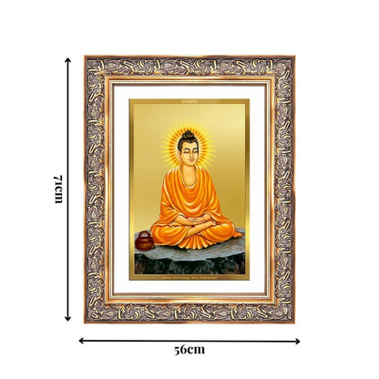 Diviniti 24K Gold Plated Buddha (Classic) Divine Wall Frame for Home Mandir & Office Decor | Luxury Spiritual Gift