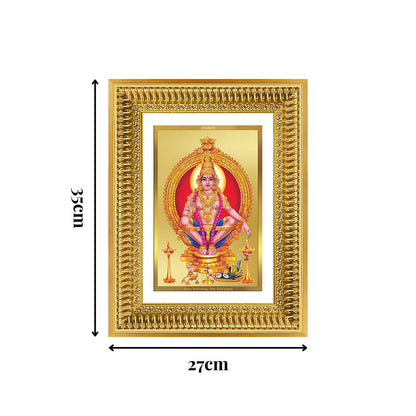 Diviniti 24K Gold Plated Ayyappan Divine Wall Frame for Home Mandir & Office Decor | Luxury Spiritual Gift
