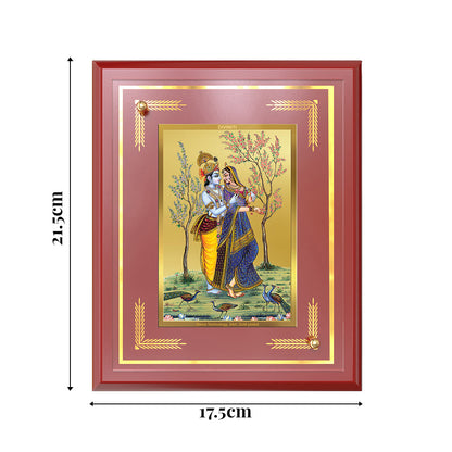 Diviniti 24K Gold Plated Radha Krishna Blessing Tabletop Photo Frame | Love, Devotion & Divine Grace