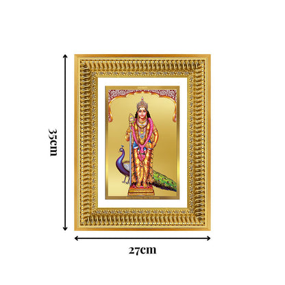 Diviniti 24K Gold Plated Murugan (Classic) Divine Wall Frame for Home Mandir & Office Decor | Luxury Spiritual Gift