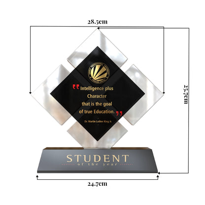 Premium Acrylic & MDF Plaque Elegant Geometric Personalized Trophy for Education and Employee Awards