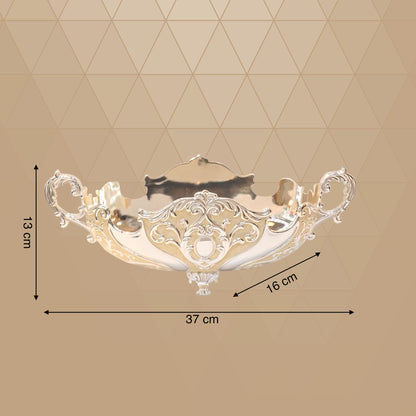 DIVINITI 24K Gold Plated Fruits Bowl Luxurious Touch Your Exquisite Luxury for Home Office Décor Gift (13x37x16 CM)
