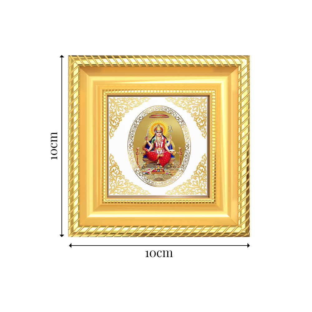 Santoshi Mata | Divine Goddess Royal Tabletop Photo Frame in 24K Gold Plated Foil