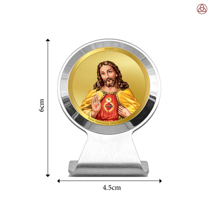 Jesus Christ | Divine Christian Car Dashboard & Tabletop Photo Frame in 24K Gold Plated Foil
