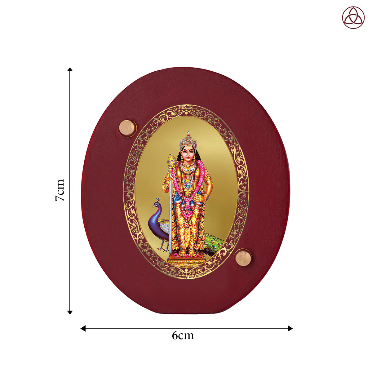 Murugan | Divine Lord Murugan Car Dashboard & Tabletop Photo Frame in 24K Gold Plated Foil