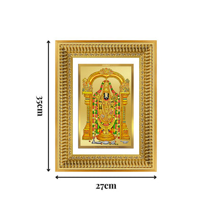 Diviniti 24K Gold Plated Tirupati Balaji Divine Wall Frame for Home Mandir & Office Decor | Luxury Spiritual Gift