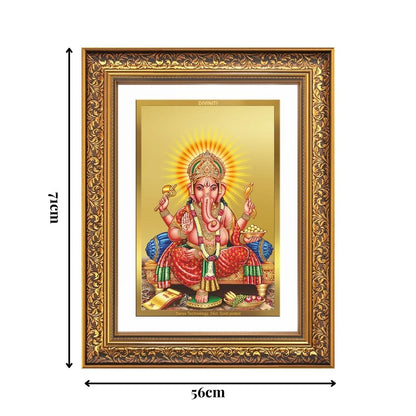 Diviniti 24K Gold Plated Ganesha (Classic) Divine Wall Frame for Home Mandir & Office Decor | Luxury Spiritual Gift