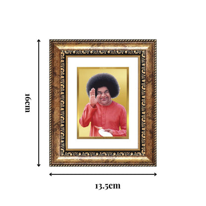 Diviniti 24K Gold Plated Satya Sai Baba Divine Table Top Frame for Home Mandir & Office Decor | Luxury Spiritual Gift