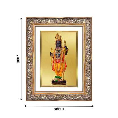 Diviniti 24K Gold Plated Ram Lalla With Arch (Classic) Divine Wall Frame for Home Mandir & Office Decor | Luxury Spiritual Gift