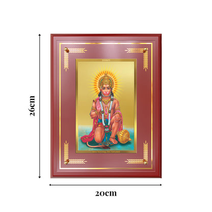 Diviniti 24K Gold Plated Ashirwad Hanuman Blessing Photo Frame | Protection, Strength & Divine Grace