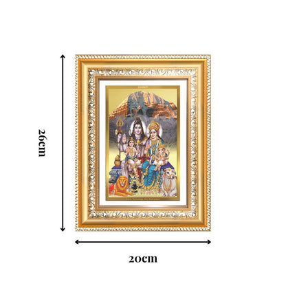 Diviniti 24K Gold Plated Shiv Parivar (Classic) Divine Wall Frame for Home Mandir & Office Decor | Luxury Spiritual Gift