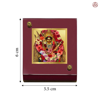 Katyani Mata | Divine Goddess Katyani Car Dashboard & Tabletop Photo Frame in 24K Gold Plated Foil