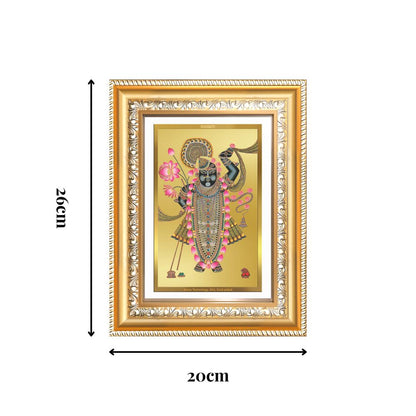 Diviniti 24K Gold Plated Shrinath Ji (Classic) Divine Wall Frame for Home Mandir & Office Decor | Luxury Spiritual Gift