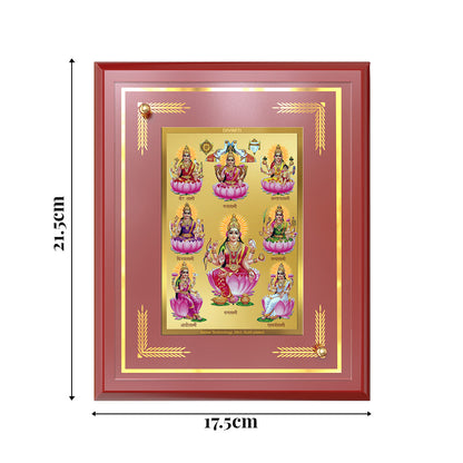 Diviniti 24K Gold Plated Ashtalakshmi Blessing Tabletop Photo Frame | Wealth, Prosperity & Divine Abundance