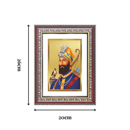 Diviniti 24K Gold Plated Guru Gobind Singh Ji (Classic) Sacred Sikh Wall Frame for Home Decor & Office Ambiance | Premium Spiritual Gift