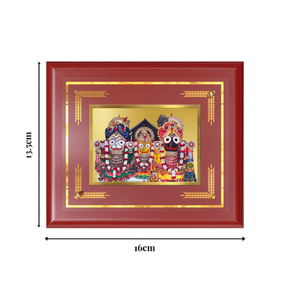 Diviniti 24K Gold Plated Lord Jagannath, Subhadra & Balabhadra Blessing Tabletop Photo Frame | Divine Protection, Harmony & Spiritual Grace