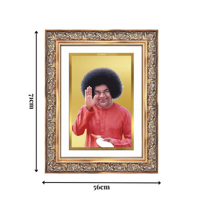 Diviniti 24K Gold Plated Satya Sai Baba (Classic) Divine Wall Frame for Home Mandir & Office Decor | Luxury Spiritual Gift