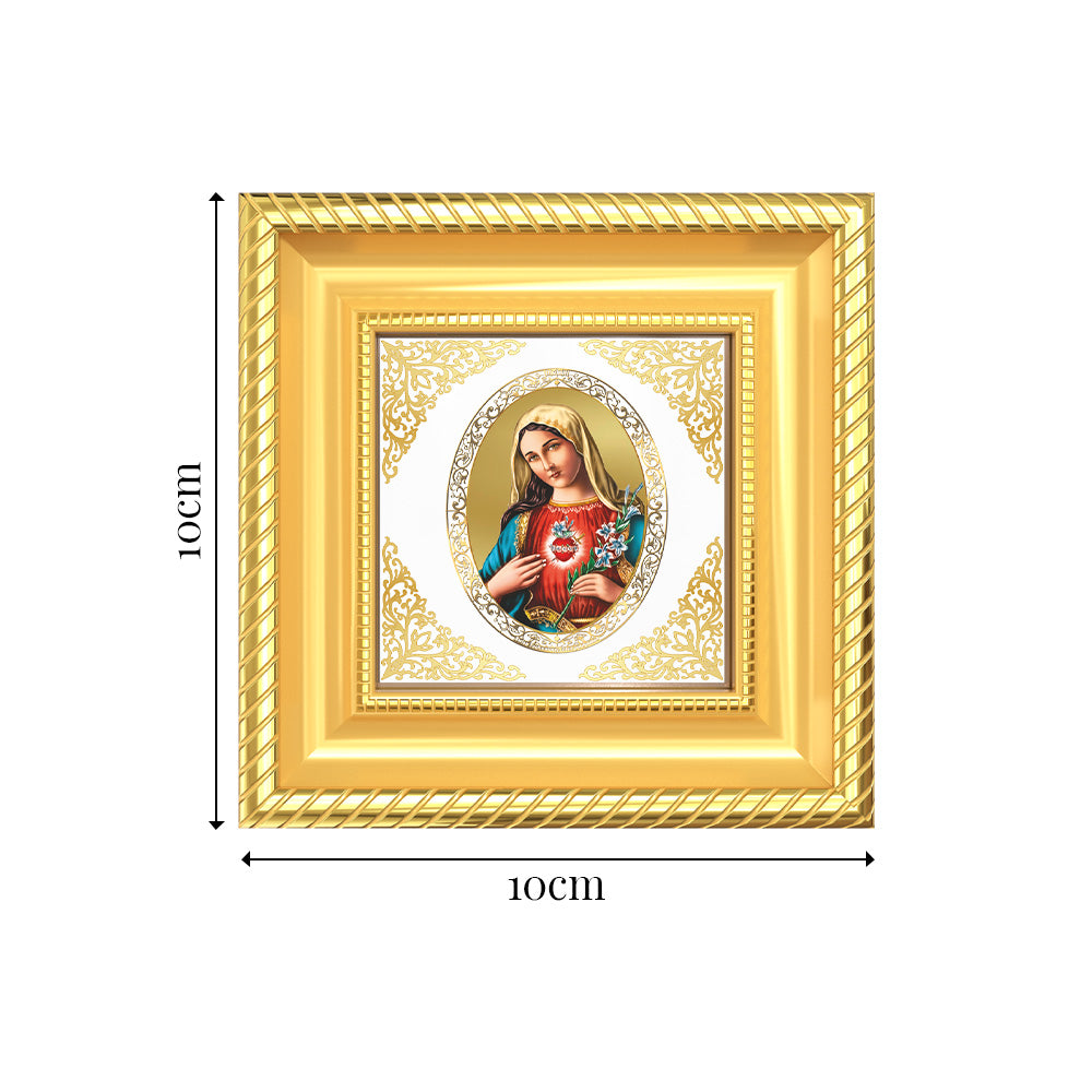 Mother Mary | Divine Holy Mother Royal Tabletop Photo Frame in 24K Gold Plated Foil